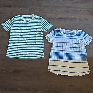 Set of 2 XS blue striped t-shirts